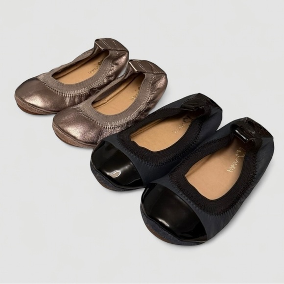 Yosi Samra Girls Size 8 Ballet Flats – Black Patent & Metallic Leather - Picture 7 of 7